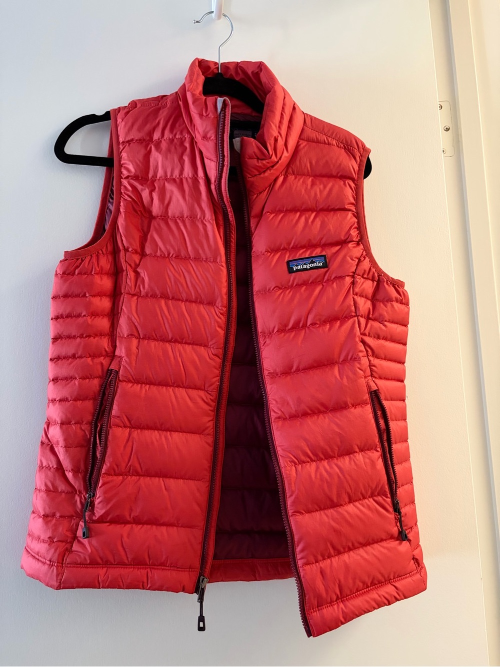 Patagonia Women's Coral Red Quilted Down Vest